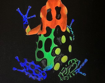 poison dart frog black light painting