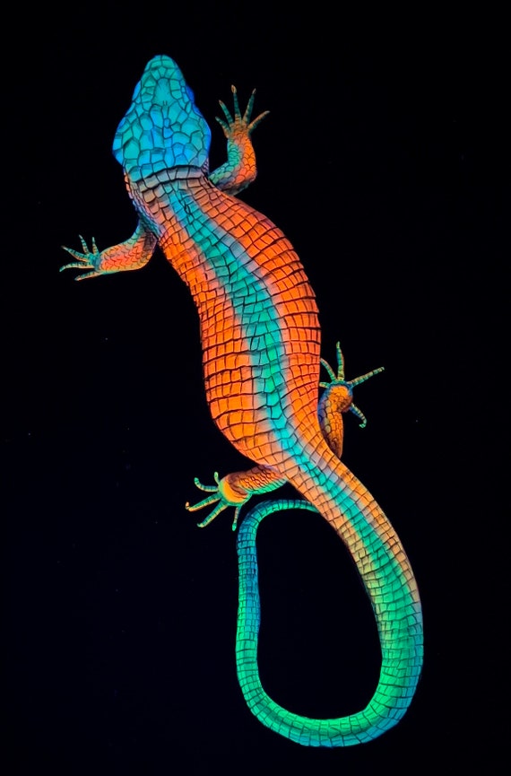 Lizard Black Light Original Painting - Etsy