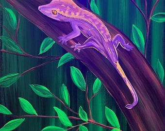 Crested gecko artwork