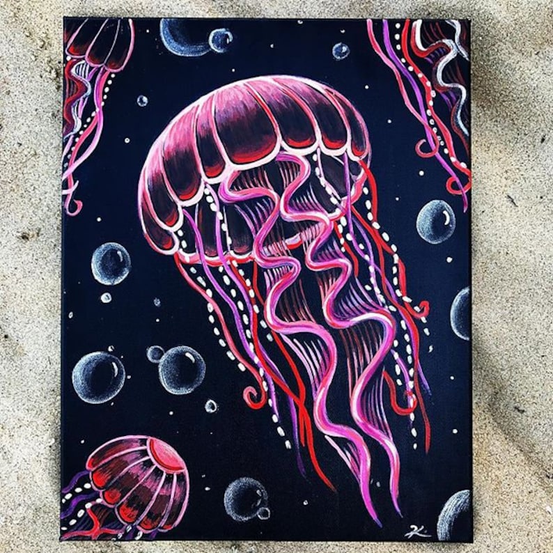 Jelly Fish Artwork Etsy