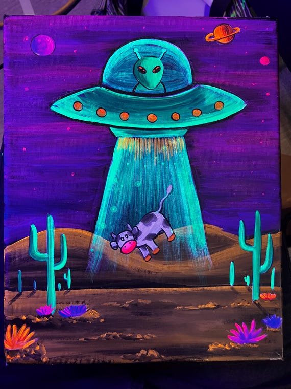 Alien Abduction Painting - Etsy