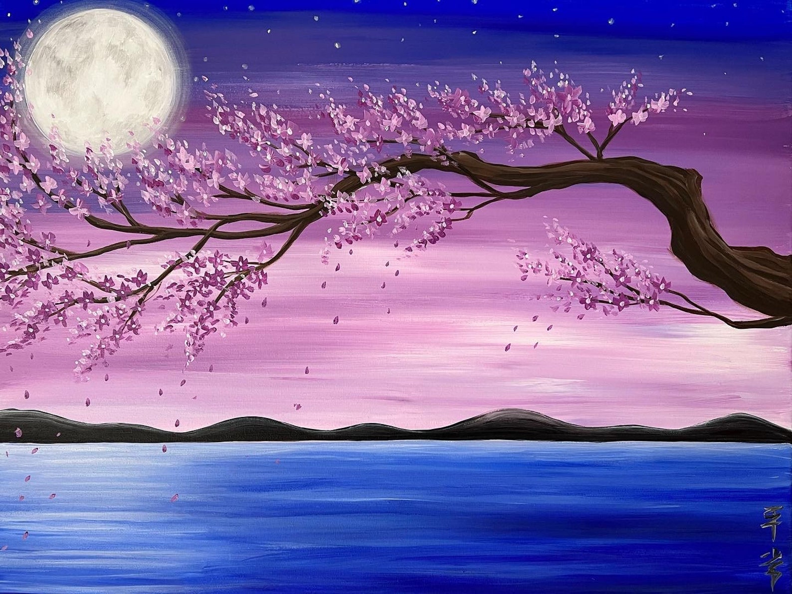 Cherry Blossom Art Japanese Sakura Floral Artwork - Etsy