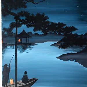 Peaceful evening. Japanese art print