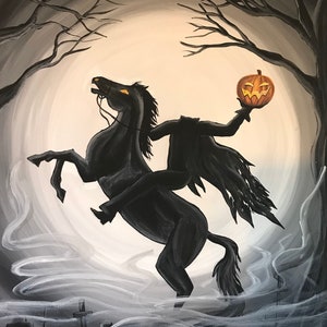 JINETE SIN CABEZA Arte de Halloween imagen 1