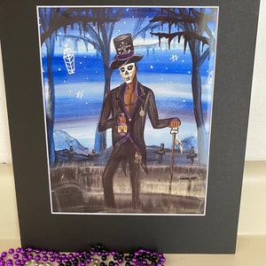 Baron Samedi 11x14 matted print inches