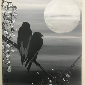 Japanese Crow painting