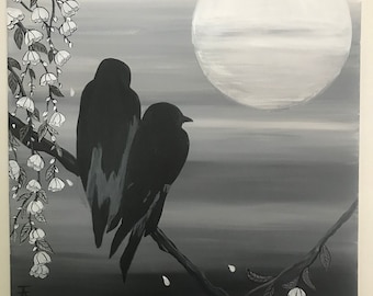 Japanese Crow painting