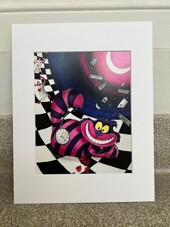 Cheshire Cat Art Print, 8x10 Matted to 11x14, Signed - Etsy