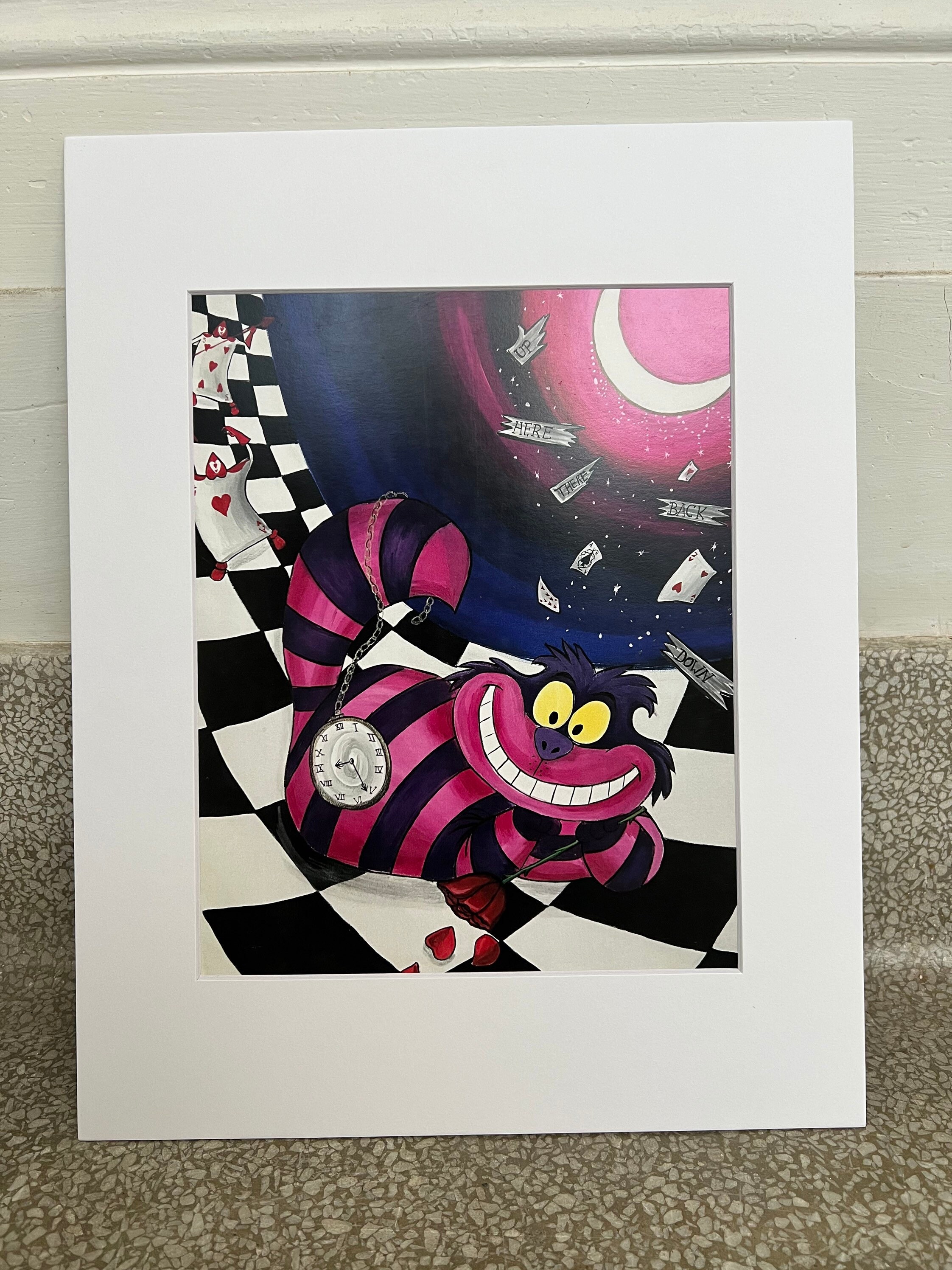 Cheshire Cat Art Print, 8x10 Matted to 11x14, Signed - Etsy 日本