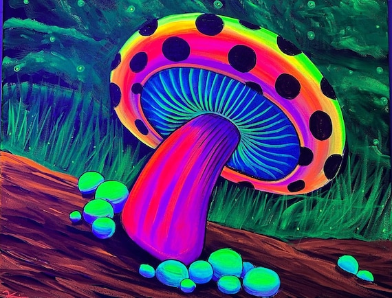 Magic Mushroom Painting | Etsy