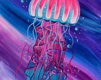 Pink jellyfish painting