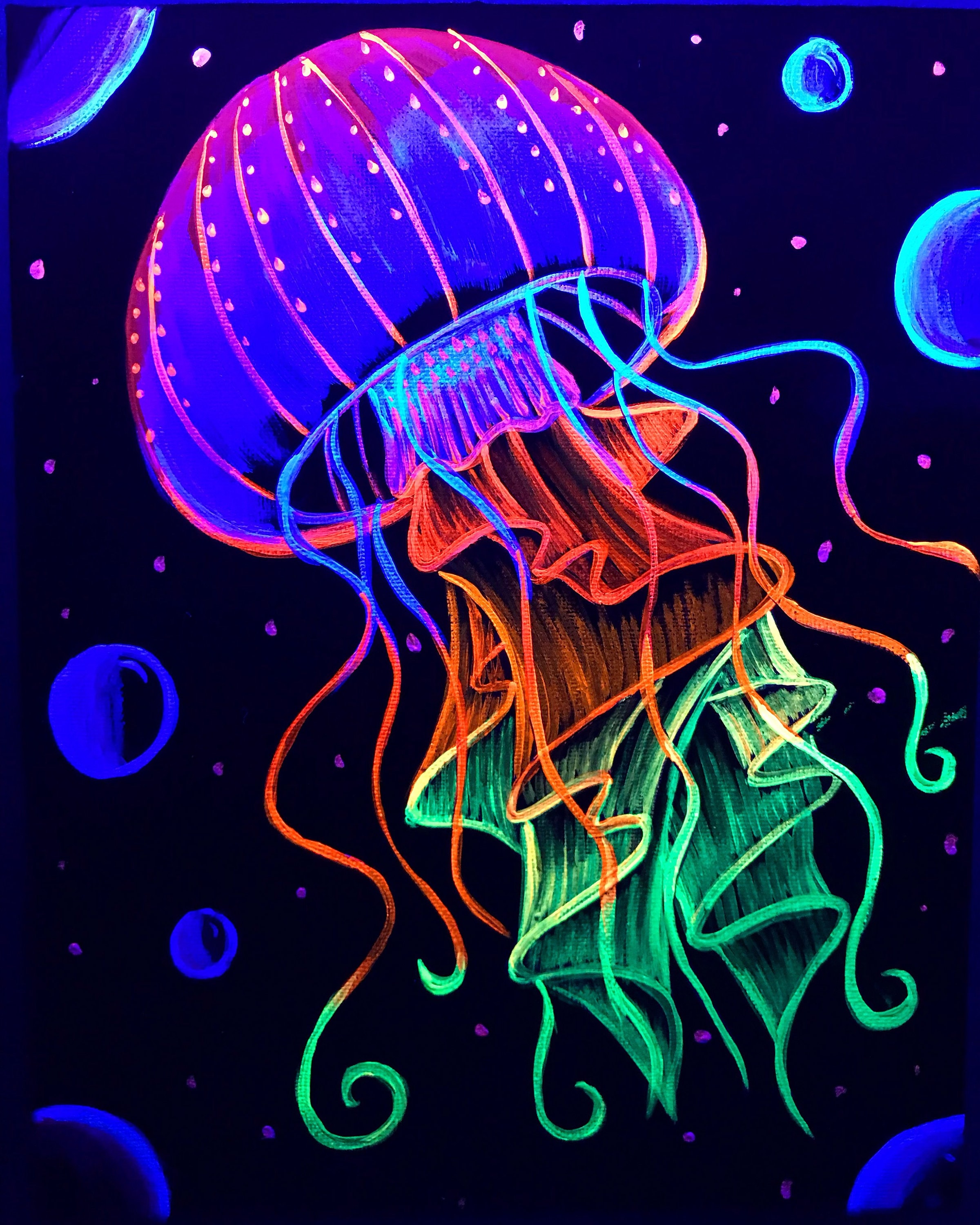 Psychedelic Jellyfish . Blacklight Etsy