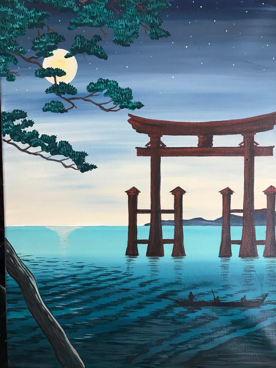 Japanese Painting of Torii Gate - Etsy