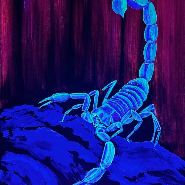 Scorpion black light painting
