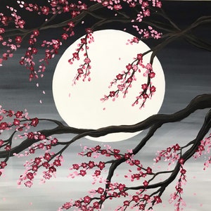 Sakura artwork . Cherry blossom tree . image 1