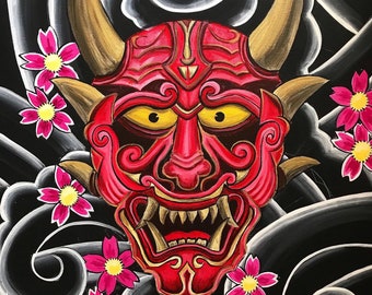 Japanese Oni Art - Etsy