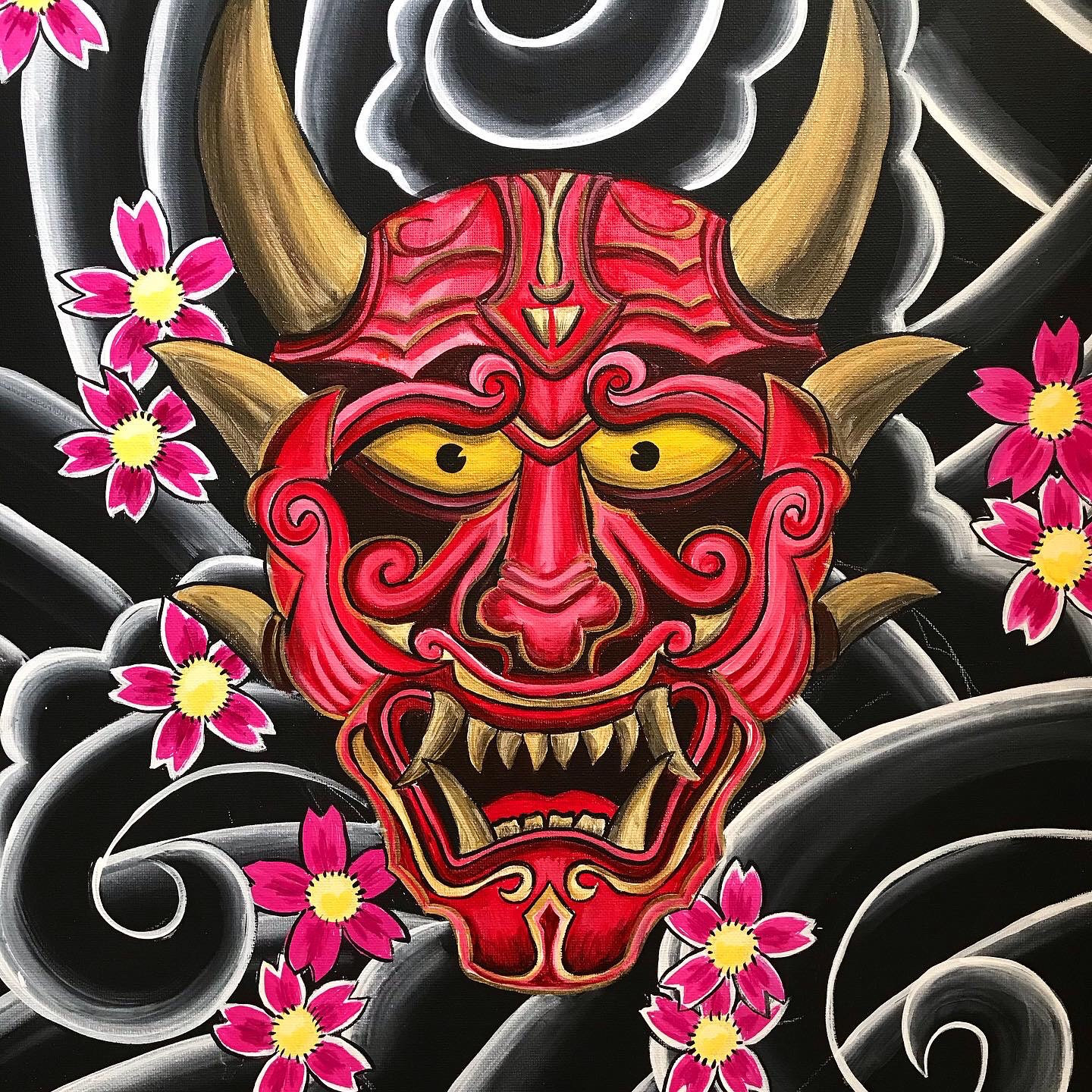 Japanese Oni Painting - Etsy Israel