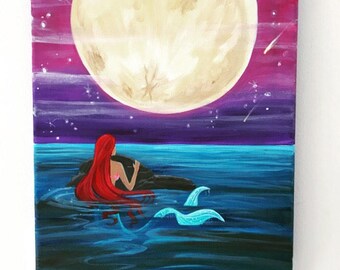 8x10 mermaid on canvas.