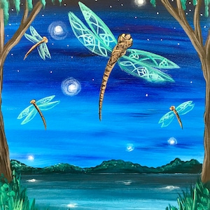 Celtic Dragonfly painting