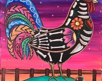 rooster Mexican folk art