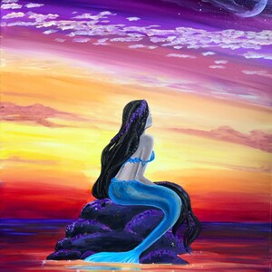 Mermaid dreams. Original art print.