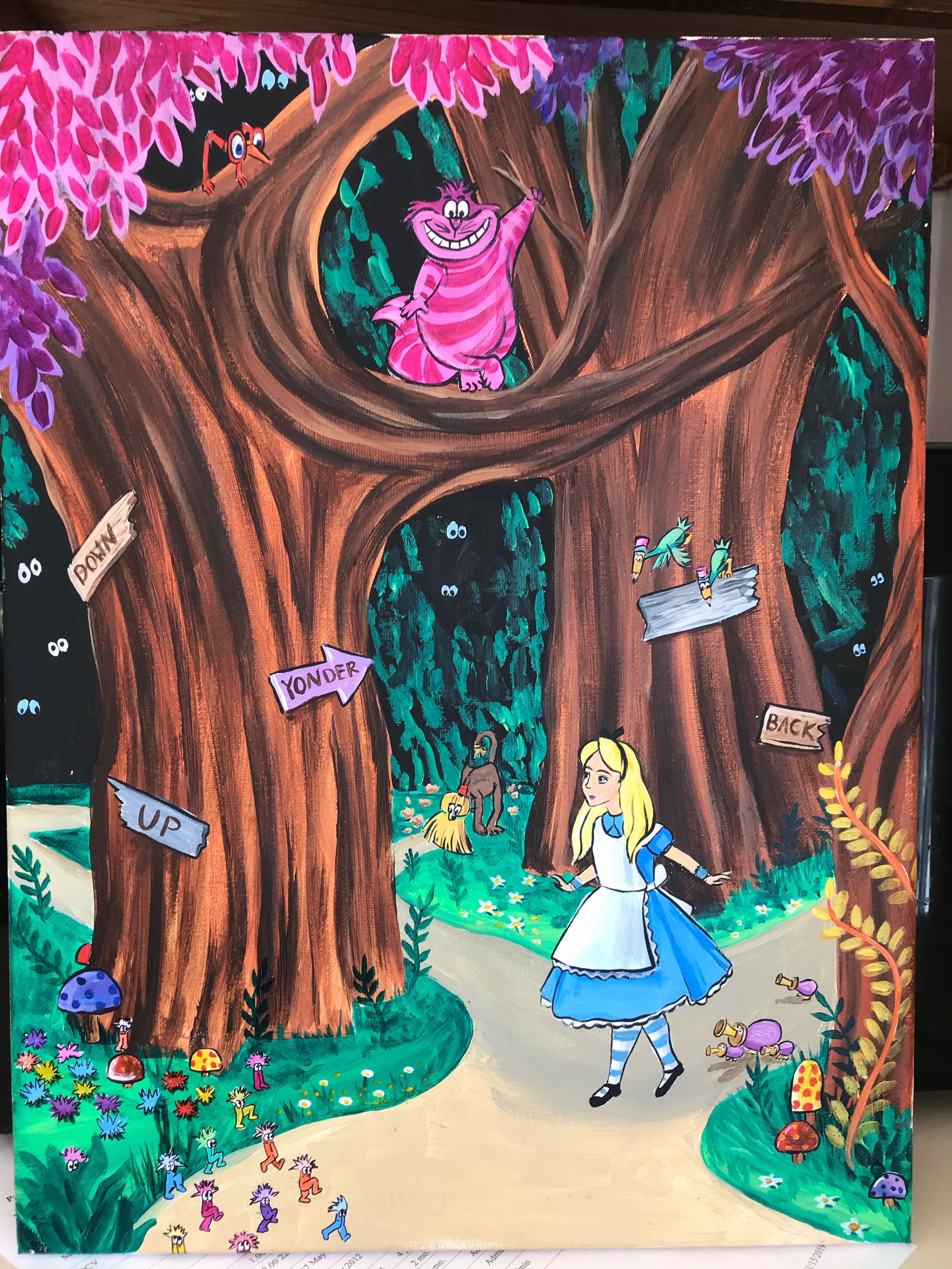 alice in wonderland cartoon forest