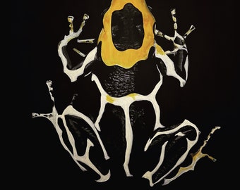 Frog Art: Original Canvas Painting or Matted Print