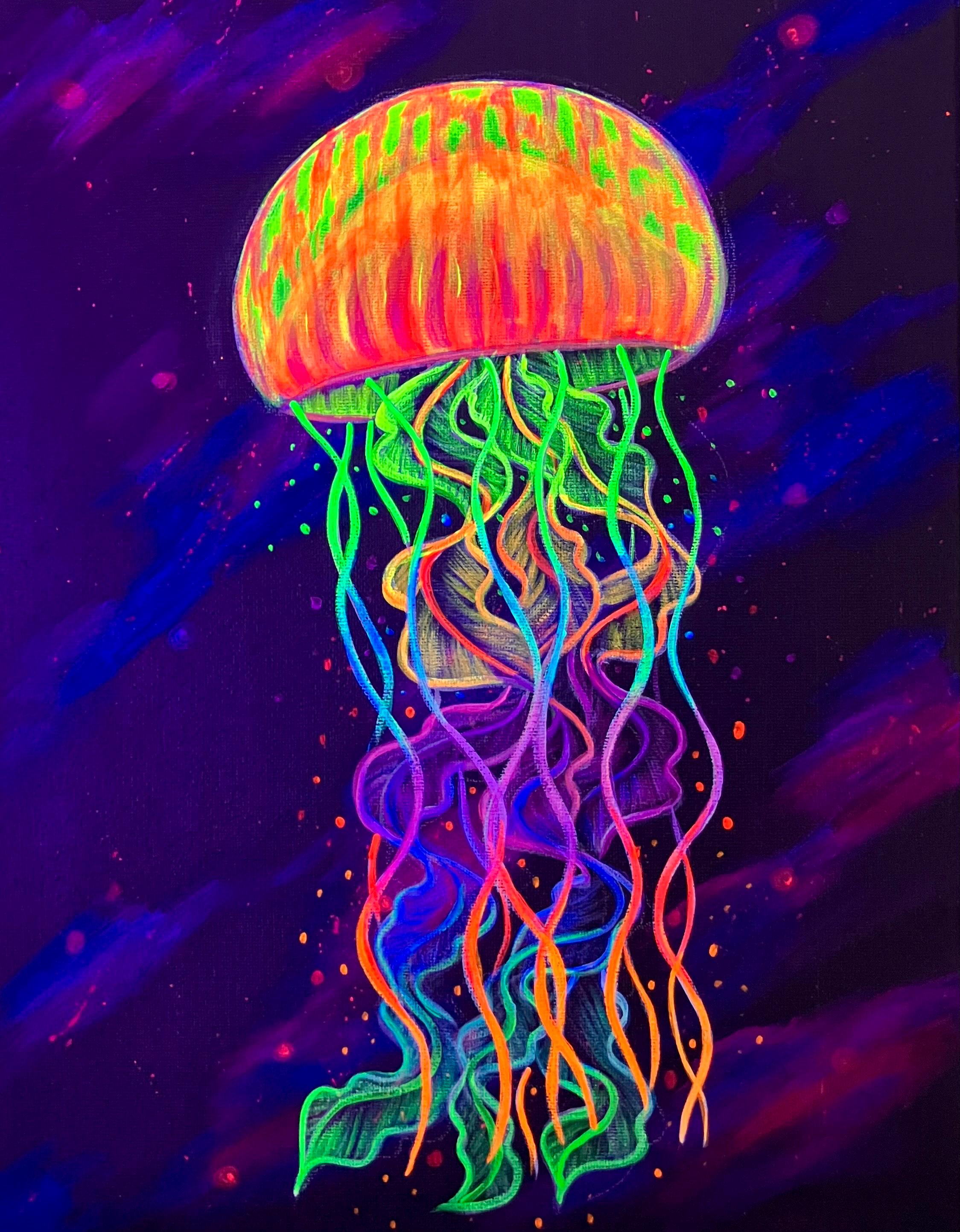 サイケデリックなクラゲの絵 - Etsy 日本