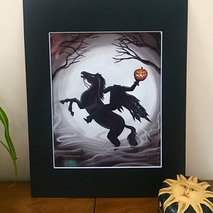 Headless HOrseman Halloween ARt 11x14 matted print inches