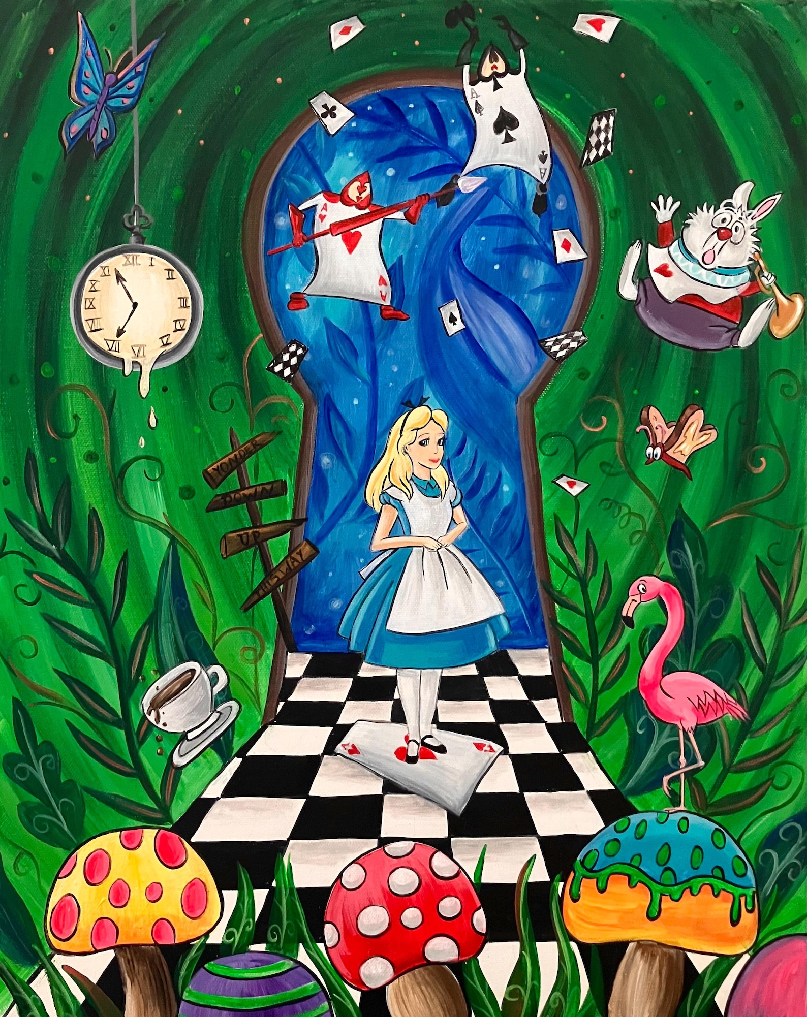 Alice in Wonderland through the key hole