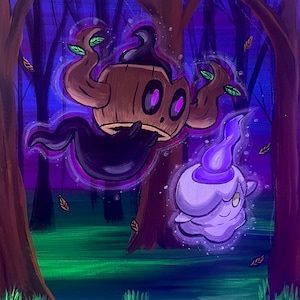 Phantump and Litwick fan art
