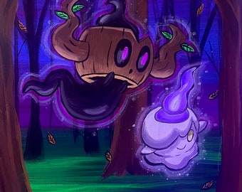 Phantump and Litwick fan art