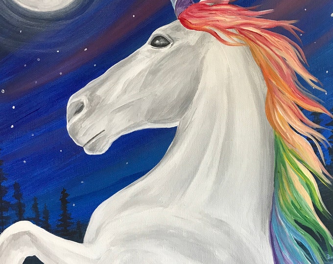 Rainbow Unicorn painting