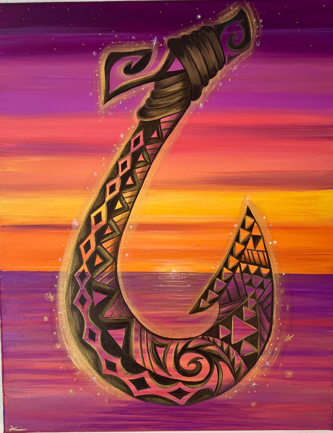 Hawaiian Fish Hook Art Etsy