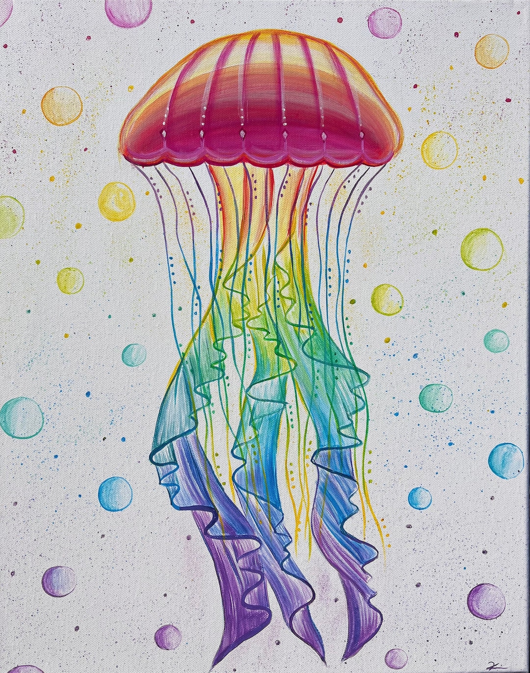 Rainbow Jellyfish Art Etsy