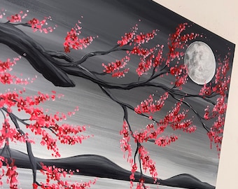 現代アート「桜並木のライトアップ」（3D painting） 江戸桜通り ライトアップの桜並木と三井本館[10222019268]の写真