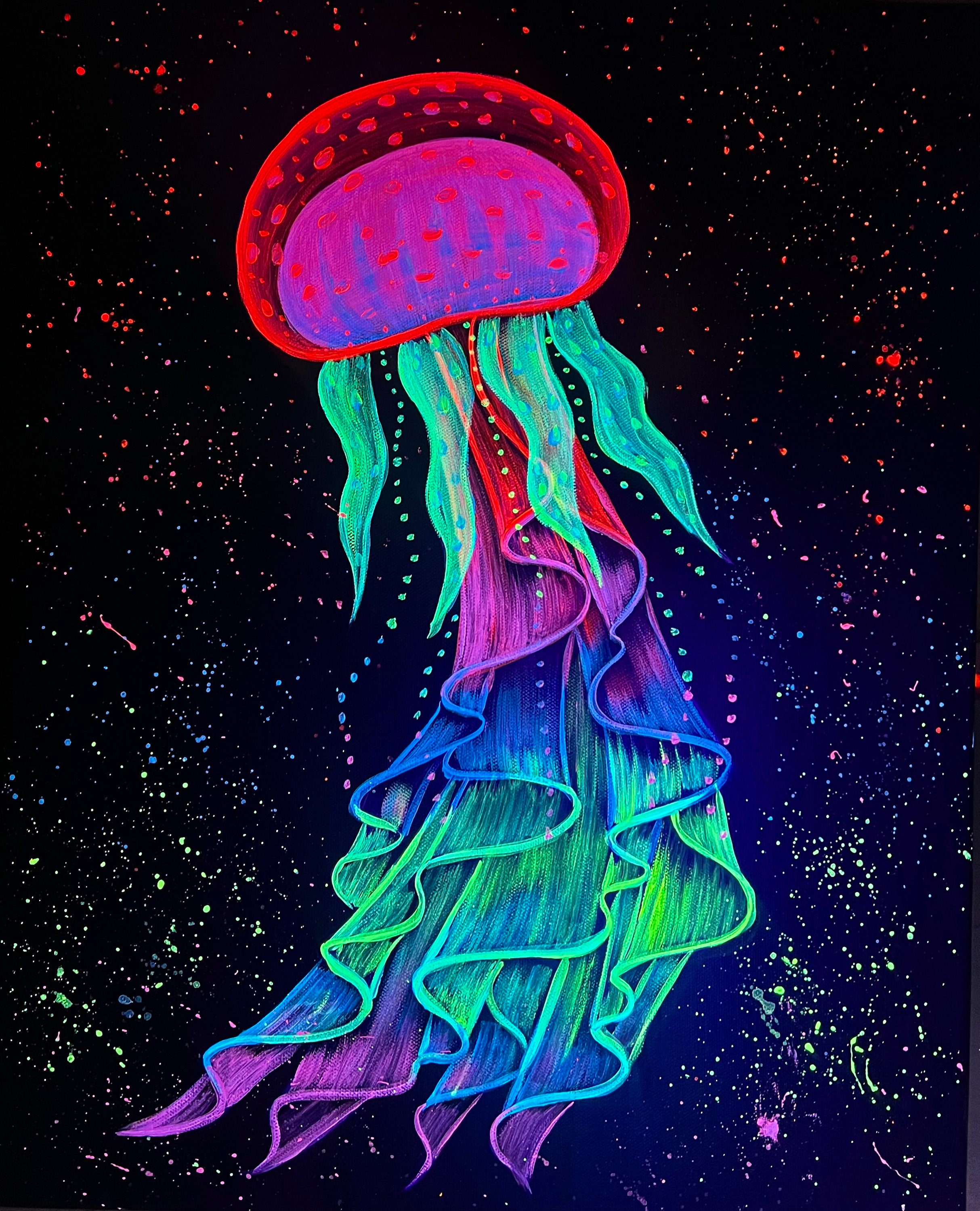 Original Black Light Jellyfish Etsy