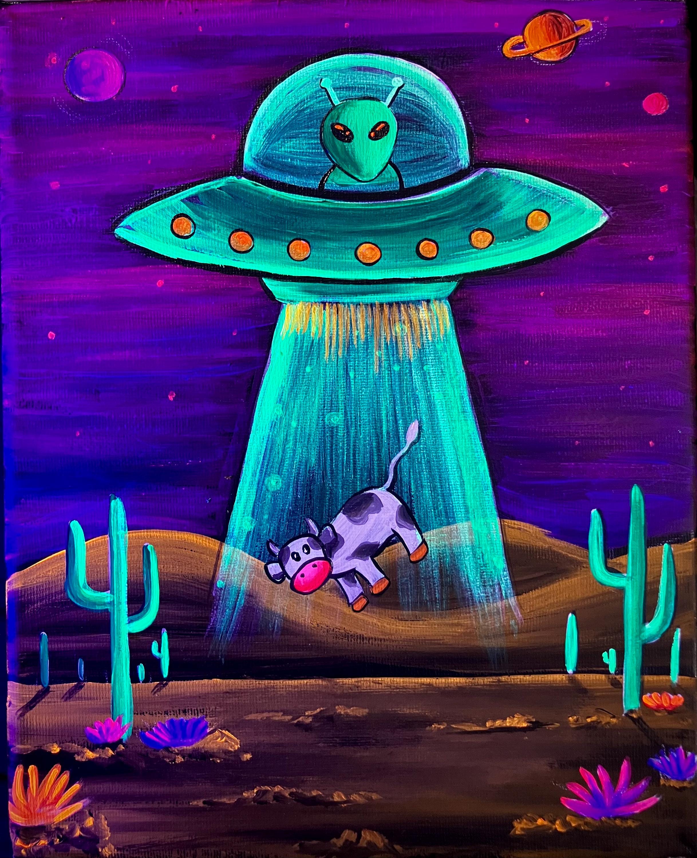 Alien Abduction Painting - Etsy