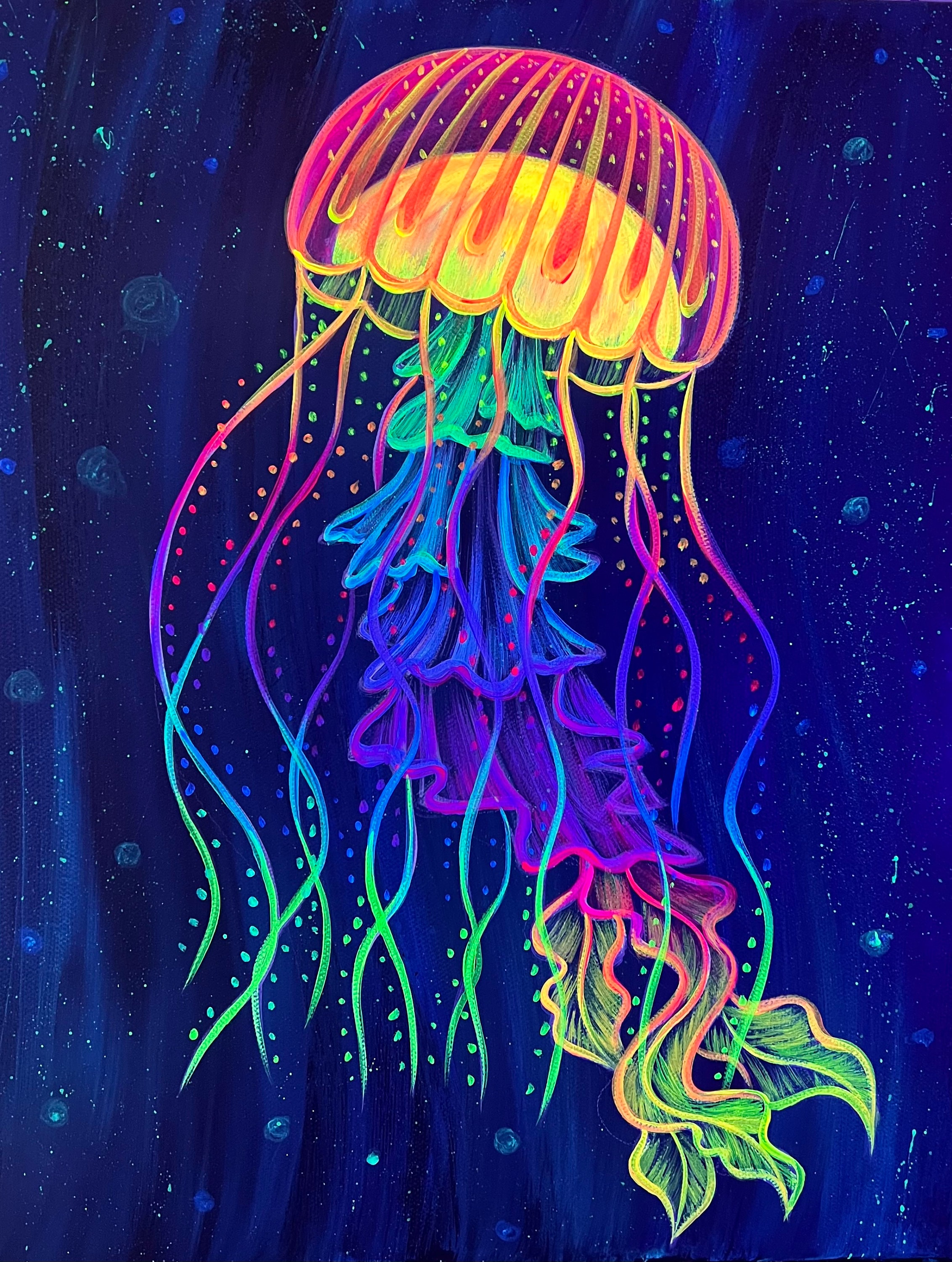 Blacklight Original Jellyfish Painting - Etsy