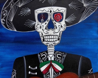 Peinture calavera El Mariachi