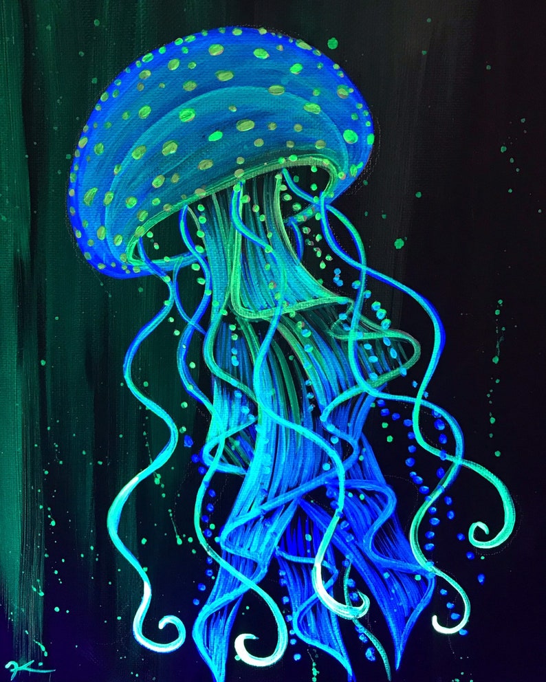 Blacklight jellyfish painting Acrylic Painting