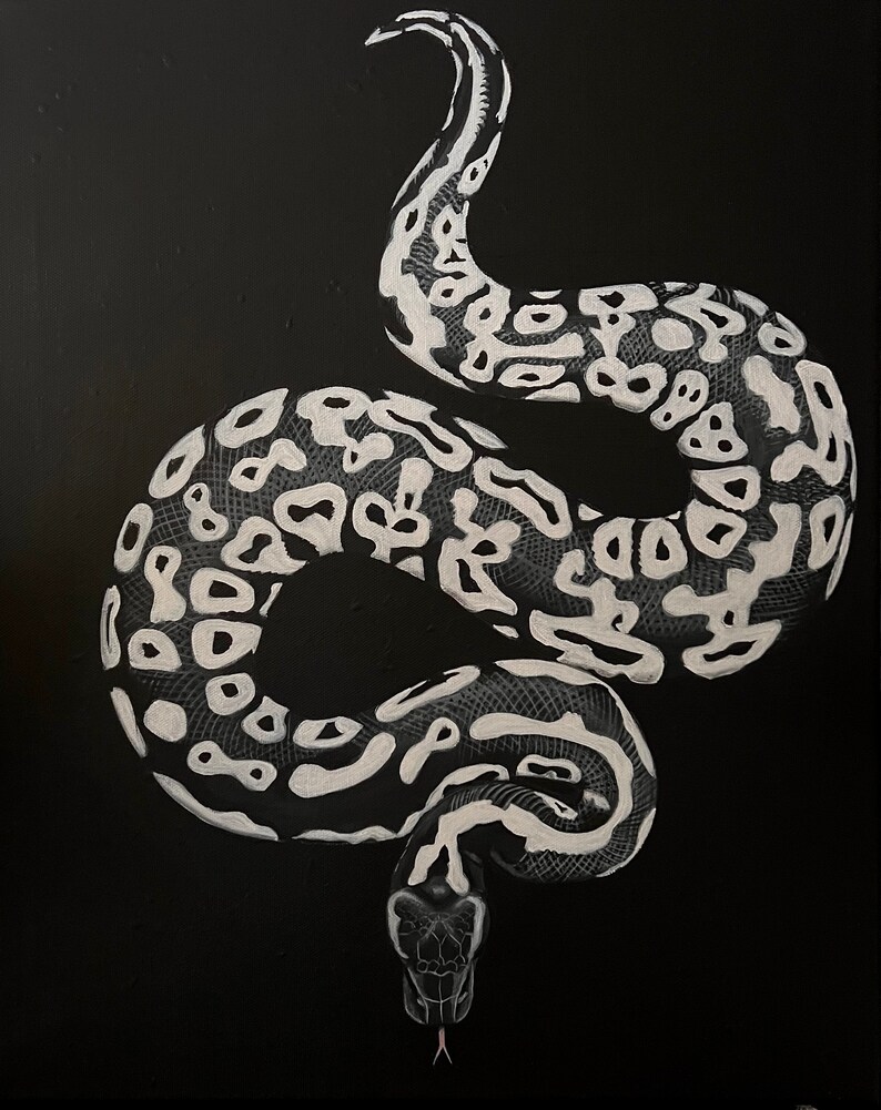 Ghost ball python artwork Original painting inches
