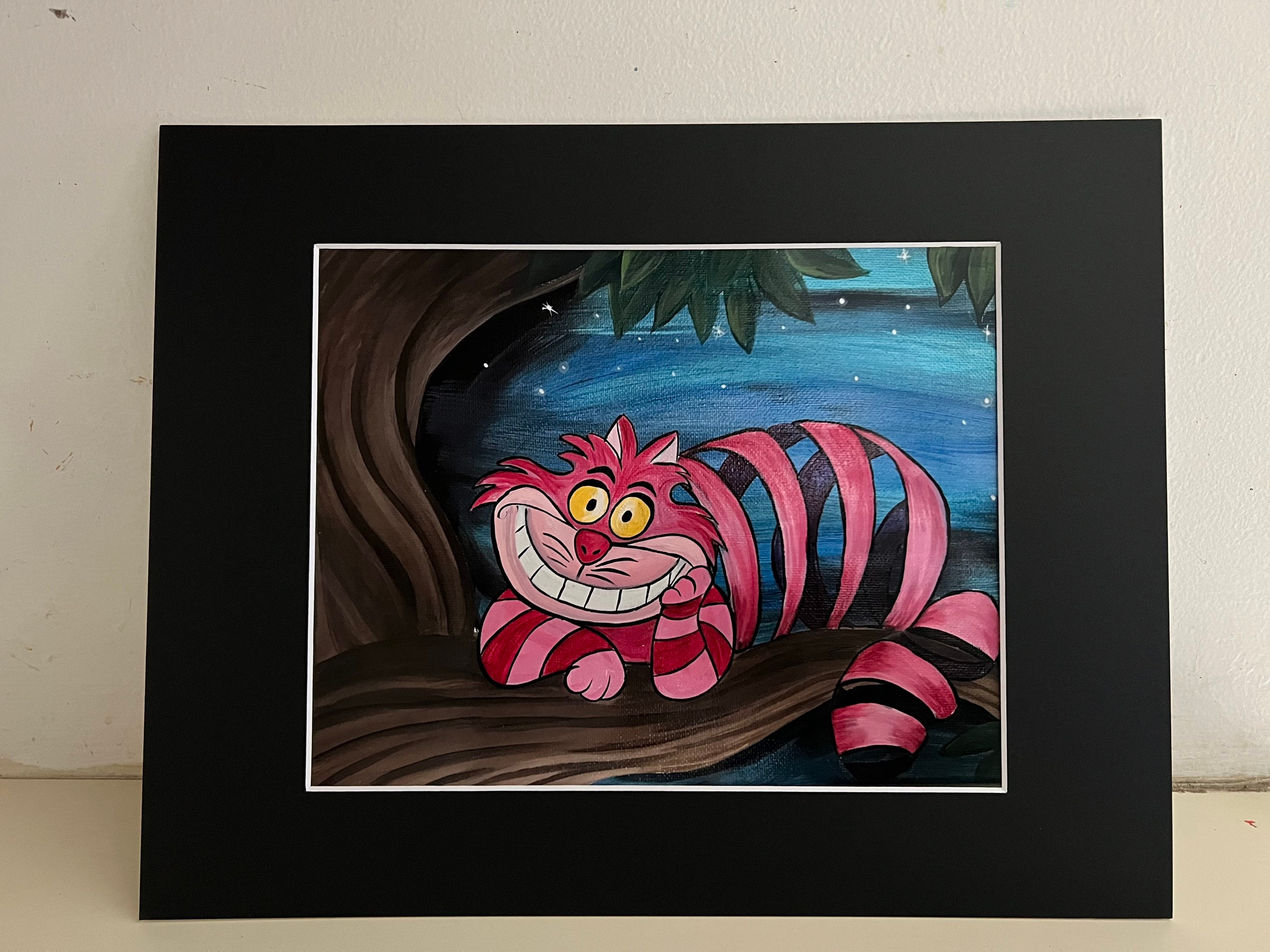 赤倉　複製画　Cheshire Cat 　チェシャ猫　原画　イラスト　額装 Cheshire Cat Art - Etsy