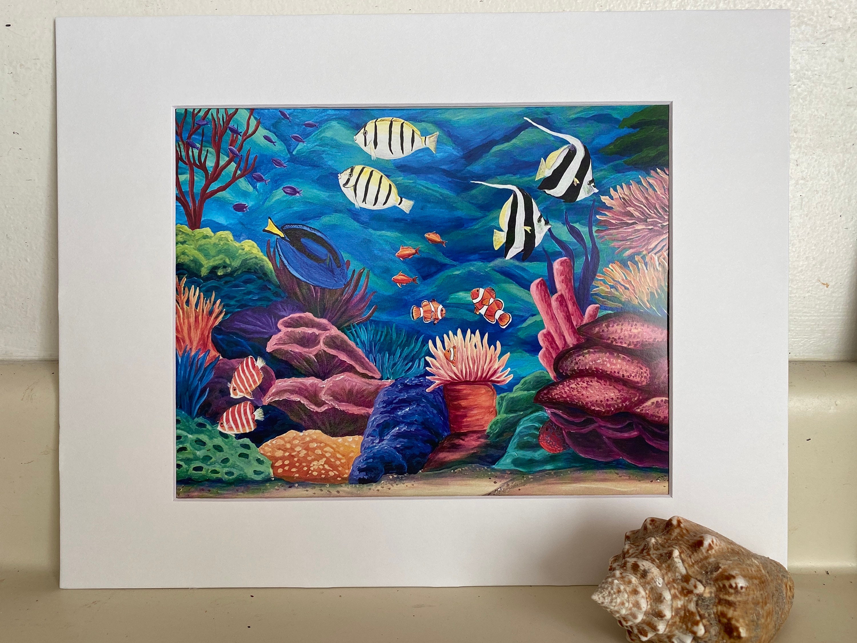 【原画】『魚の王様』（海　鯛　絵画　パステル画　涼しい　青　夏） 原画】『魚の王様』（絵画 パステル画 海 魚 鯛）