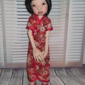 16" Meili or Stella (Connie Lowe doll) (NO DOLL) Kimono shoes hair flower red off white purple aqua black pink blue flowers Made in USA