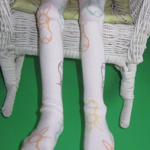 Big Stella 20&quot; and small Stella 12&quot; Connie Lowe Bjd doll clothes (NO DOLL) Fancy fun thigh high knit socks bunnies made in USA