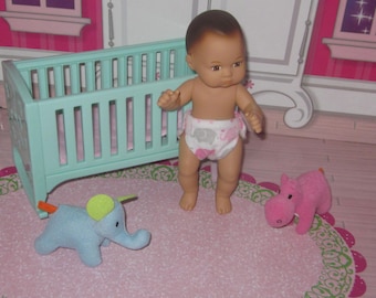 Diapers 8 inch doll outfit fits dolls such American Girls caring for your baby doll pink green blue variety 3 diaper sets handmade USA