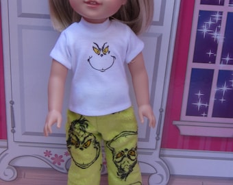14.5 inch doll clothes pajamas slippers sold separately fits dolls as Wellie Wishers H4H Betsy McCall other dolls similar build made USA