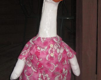 Porch Goose clothes Hawaiian dress outfit fits large goose 23"-28" dress hat bow glasses necklace made USA