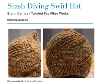 Stash Diving Swirl Hat Knitting Pattern